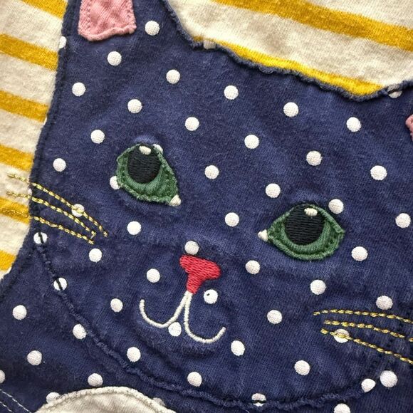 MINI BODEN Striped Cat Long Sleeve Shirt - Yellow & White - Picture 9 of 9